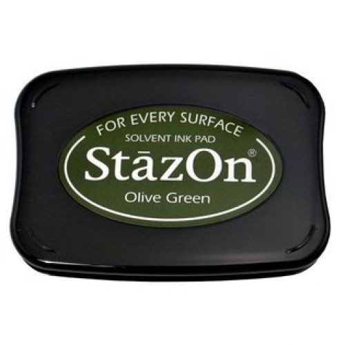 Tsukineko Full-Size StazOn Multi-Surface Inkpad, Olive Green